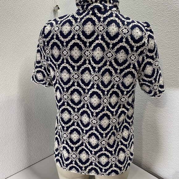 NEW SEZANE DALHIA Embroidered Button-Up Shirt • Size 2 • Blue/White - Picture 5 of 13